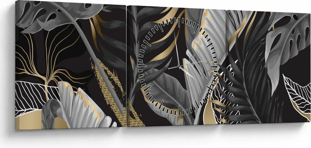 Kép - Arany dzsungel (órával) (90x30 cm)