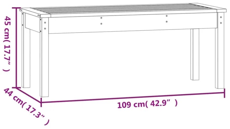 szürke tömör fenyőfa kerti pad 109x44x45 cm