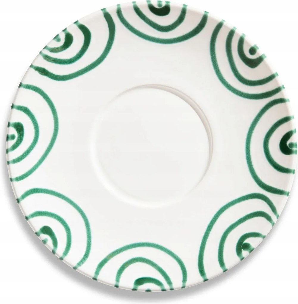 Gmundner Kerámia csészealj desszertes tányér 18 cm Flamed Green kerámia