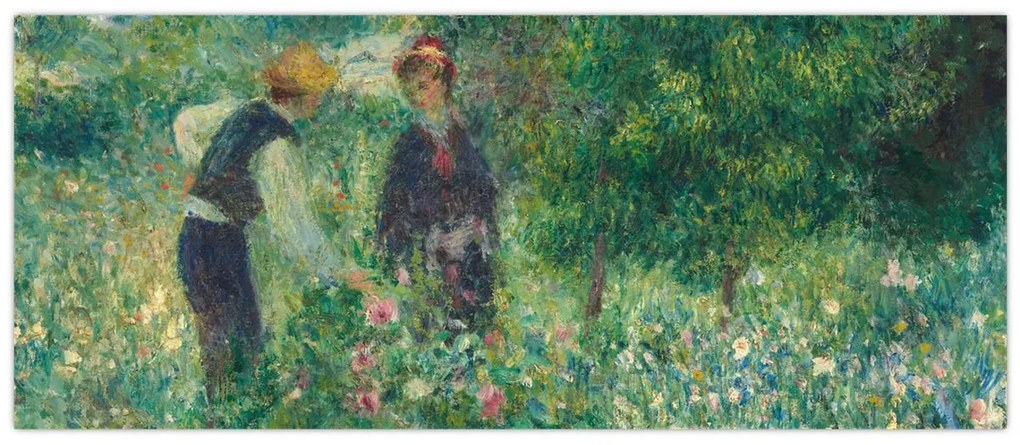 Kép - Auguste Renoir, Picking Flowers, reprodukciók (120x50 cm)