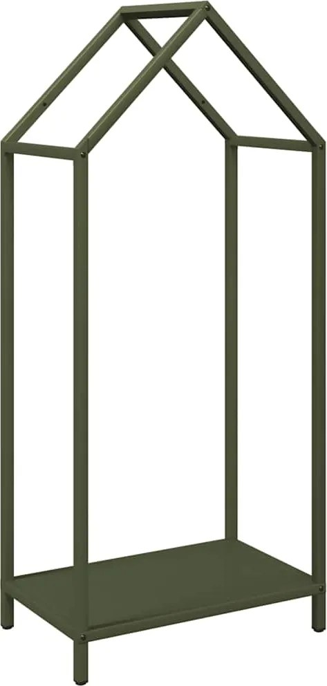 vidaXL olívazöld hidegen hengerelt acél tűzifatároló 40x25x90 cm