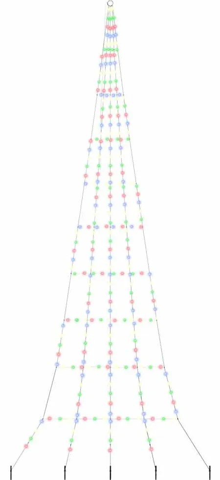 LED Karácsonyfák talajráccsal 276 LED-del Sokszínű 500 cm Fém