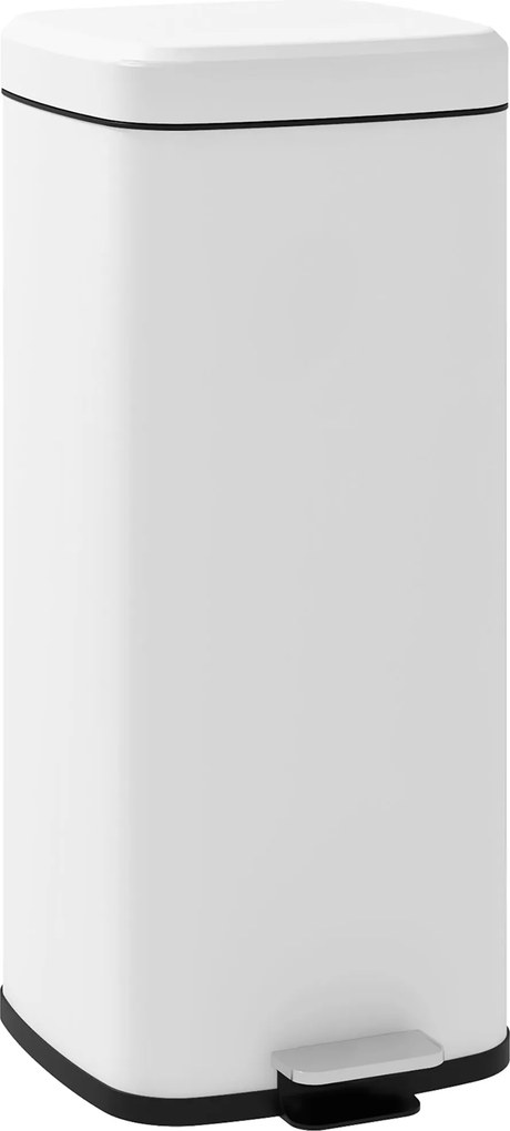 HOMCOM 30L Pedálos Szemetes Kosár, Kozmetikai Hulladékgyűjtő Tartály, Fedéllel és Lábbal Működtethető, Fém, 28cm x 35cm x 63.5cm | Aosom