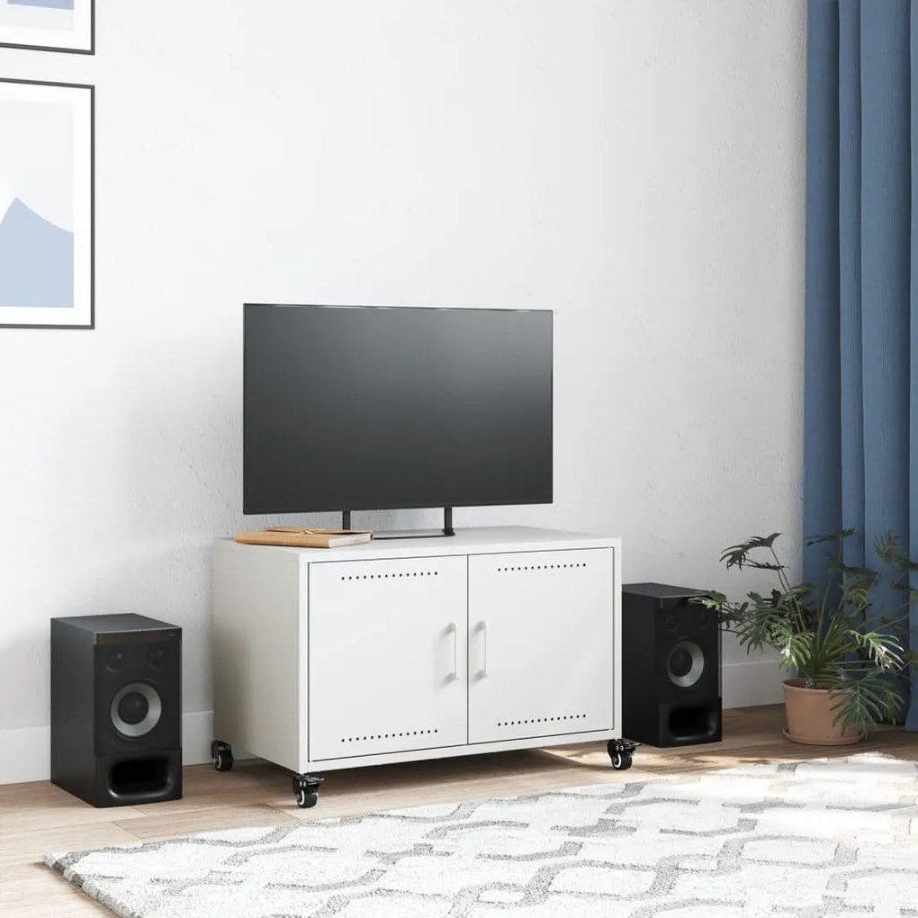 fehér acél TV-szekrény 68 x 39 x 43,5 cm