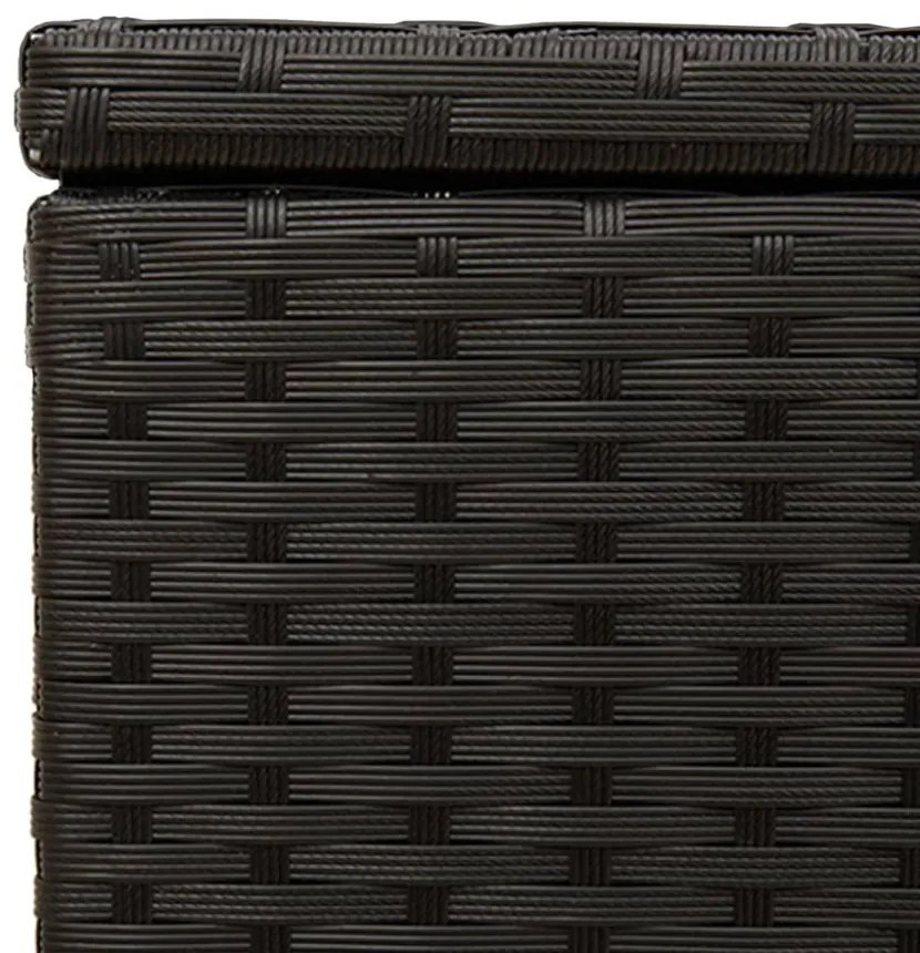 fekete polyrattan kerti tárolóláda 291 L