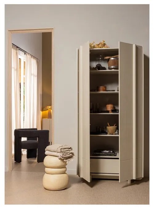 Krémszínű borovi fenyő moduláris szekrény 101x210 cm Basu – WOOOD