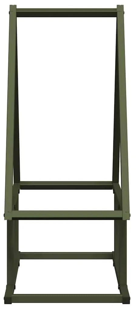 olívazöld hidegen hengerelt acél tűzifatároló 50x25x60 cm