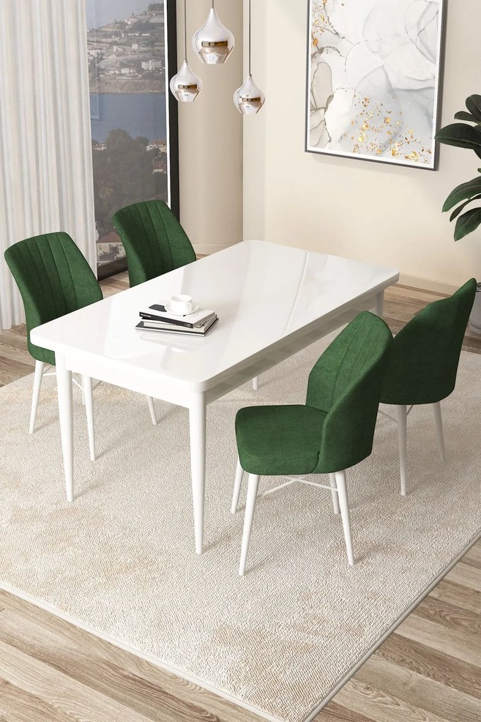 Arp étkezőgarnitúra, fehér-khaki, 110 cm
