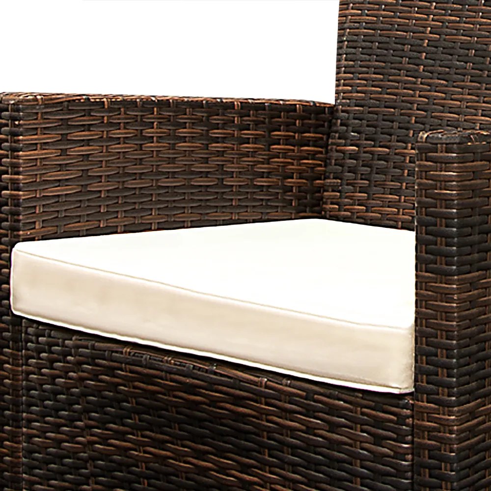 Casaria® Kerti rattan szett Berlin 1+8 - barna/fa