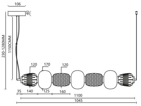 LED Csillár zsinóron CARO LED/42W/230V króm