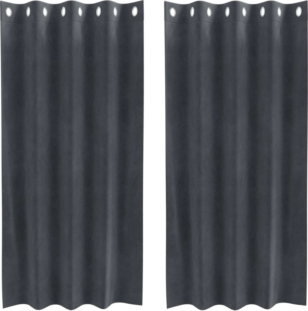 vidaXL Sötétítő függönyök 2 pcs Világosszürke 140 x 175 cm Bársony