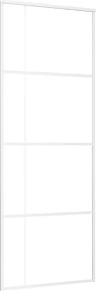 vidaXL fehér ESG üveg és alumínium tolóajtó 76x205 cm