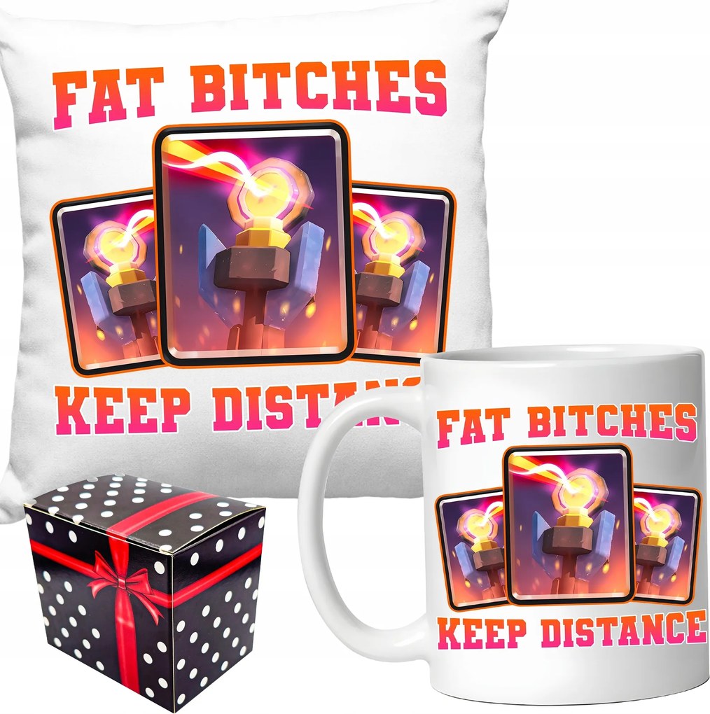 Vicces Karácsonyi Ajándék Szett Párna Fat Bitches Bögre Doboz