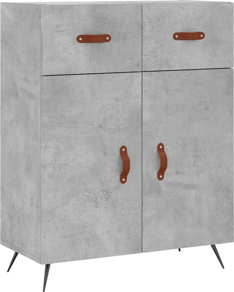 vidaXL betonszürke szerelt fa tálalószekrény 69,5 x 34 x 90 cm