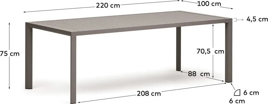 Kerti étkezőasztal 100x220 cm Culip – Kave Home