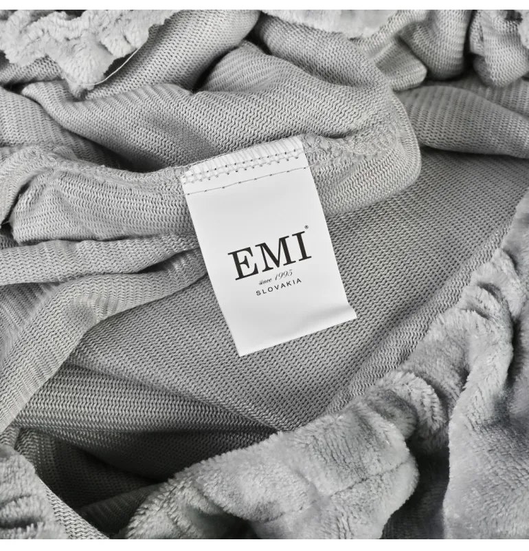 EMI szürke mikroplüss gumis lepedő, 180x200-as lap