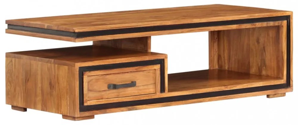 vidaXL tömör akácfa dohányzóasztal 100 x 45 x 33 cm