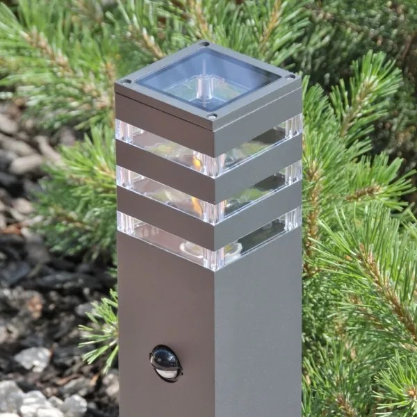 Kültéri lámpa TEKSAS szenzorral 1xE27/12W/230V IP44 74 cm antracit