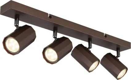 Globo 57919-4 Mennyezeti spotlámpa fém bronz színű matt, alumínium bronzszínű matt, HxSzxM: 530x60x145mm, 4x GU10 25W 230V izzók nélkül