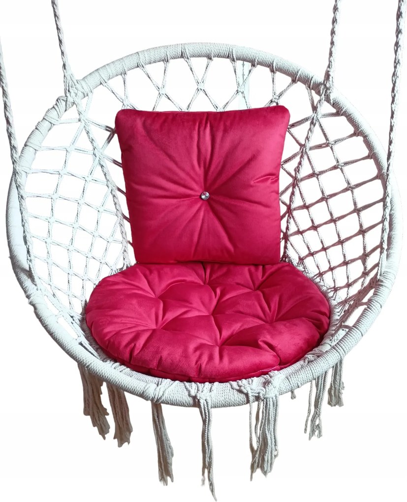 Párnák velúr Piros függőszék hinta Gólya Fészek ház kert