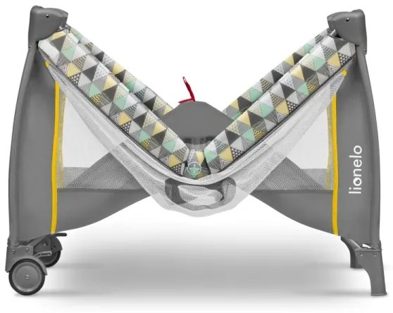 Lionelo - Utazó kiságy SVEN PLUS szürke/sárga