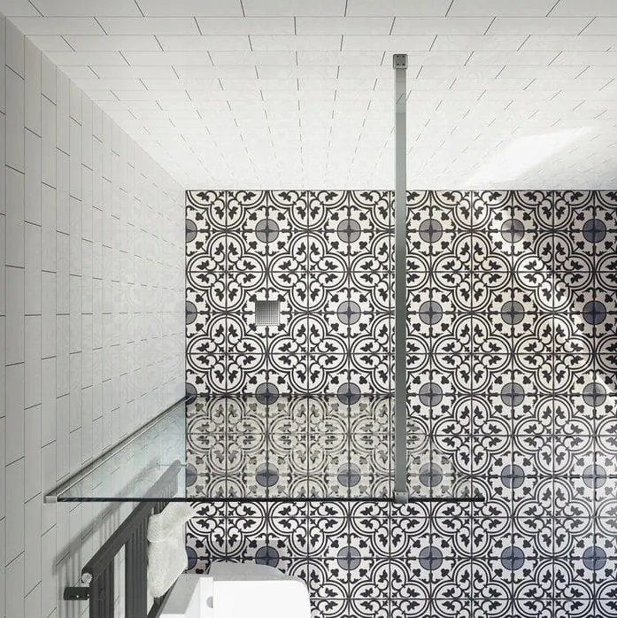 Invena Walk-In, zuhany paraván 110X200cm, 8mm átlátszó üveg, króm profil, INV-AK-32-116-O