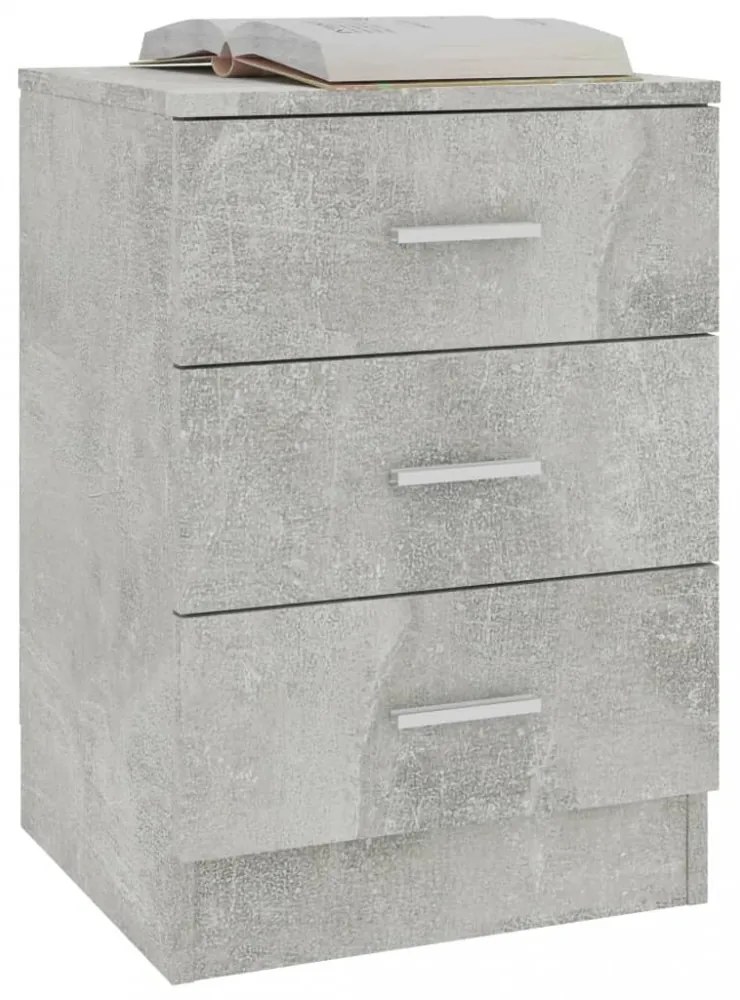 2 db betonszürke szerelt fa éjjeliszekrény 38 x 35 x 56 cm