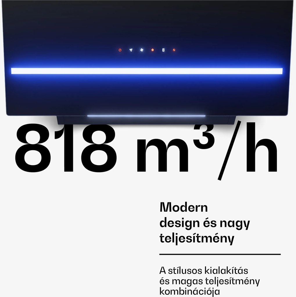 Klarstein Illuminosa ferde páraelszívó | Elszívó és keringtető üzemmód | Minimalista | 818 m³/h | 60 cm