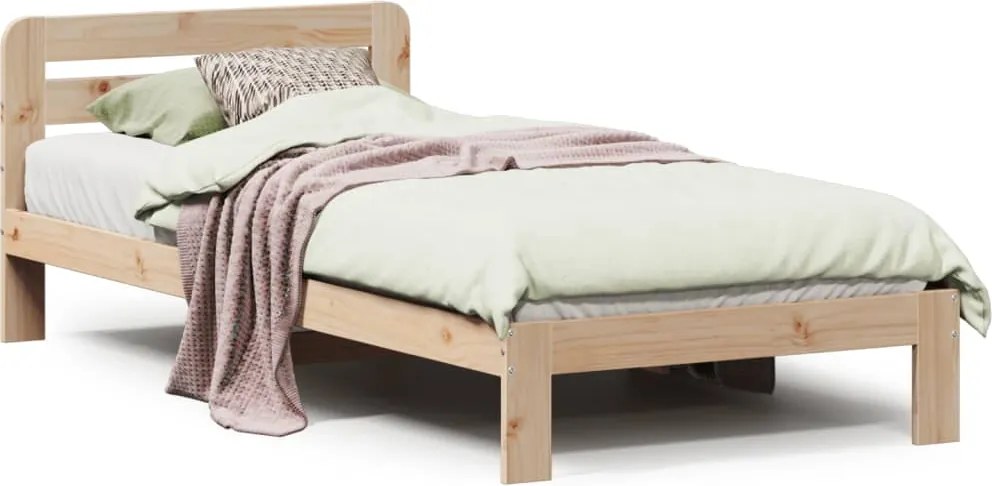 vidaXL tömör fenyőfa ágy matrac nélkül 90 x 200 cm