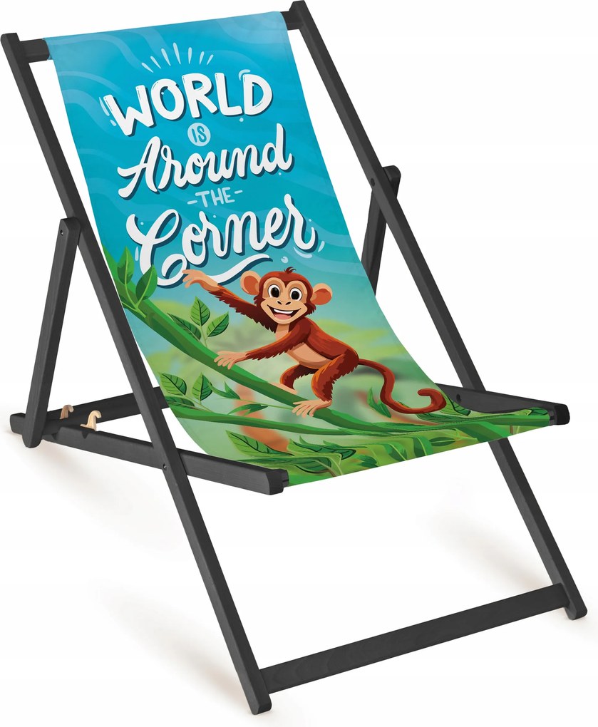 Fából Készült Napozóágy Nyomtatott World Is Around The Corner Kerti Napozóágy Erős