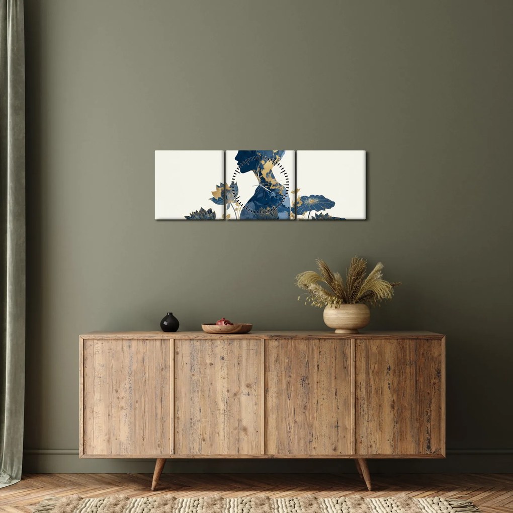 Kép - Márvány női profil (órával) (90x30 cm)