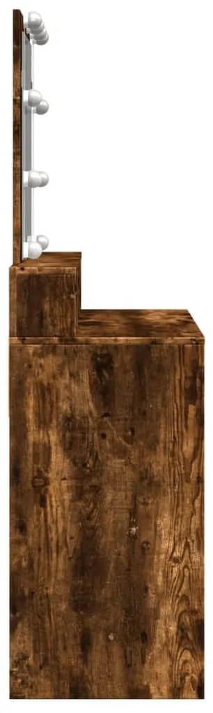 füstös tölgy színű fésülködőasztal LED-del 80 x 41 x 144,5 cm