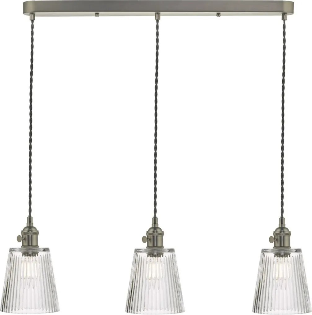 DAR LIGHTING HAD3661-05 HADANO Többágú Függesztett Lámpa Ősi Króm, Átlátszó E14 IP20