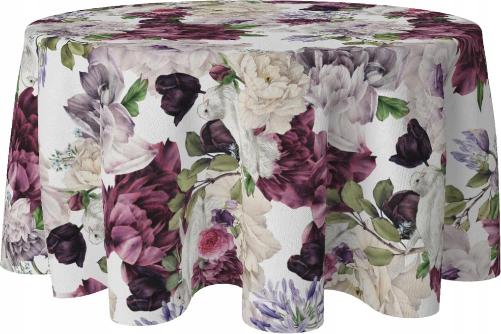 Abrosz Kerek Dekorációs Asztalra 150 CM Foltálló Kör Virág Minta 080