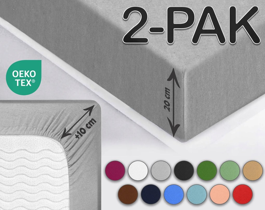 Sesto Senso gumis lepedő Jersey szürke 200x200cm