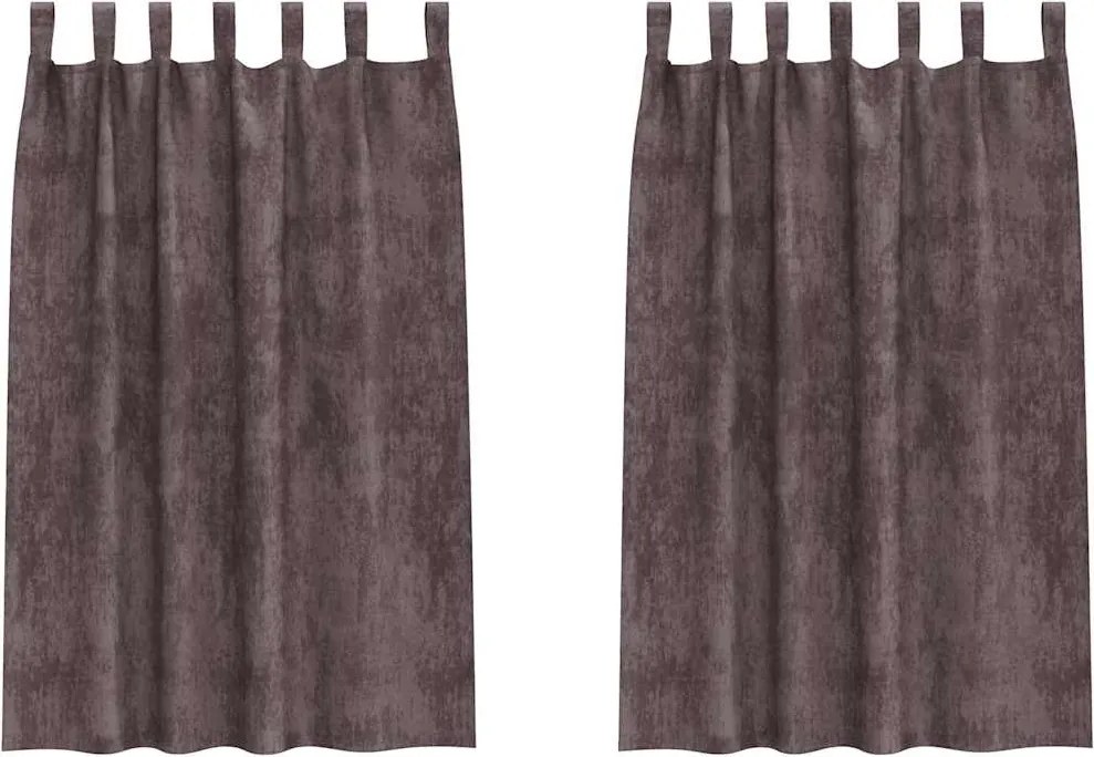 vidaXL Bársonyfüggönyök függönyökkel 2 pcs Barna 175 x 140 cm Bársony