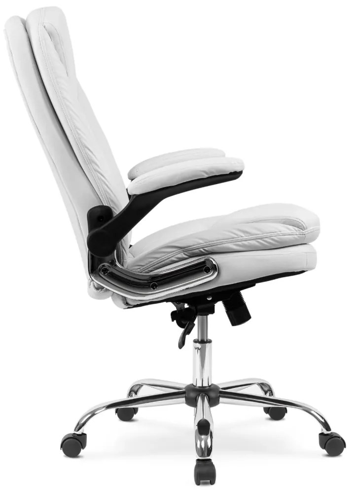 Irodai Forgószék Fehér Eco-bőr kárpittal. PARIS