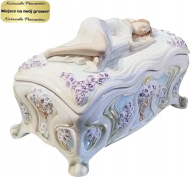 Porcelán Ékszerdoboz Lány Alakú, Klasszikus Szelessziós Stílusú, Szép Valentin-napi Ajándéknak