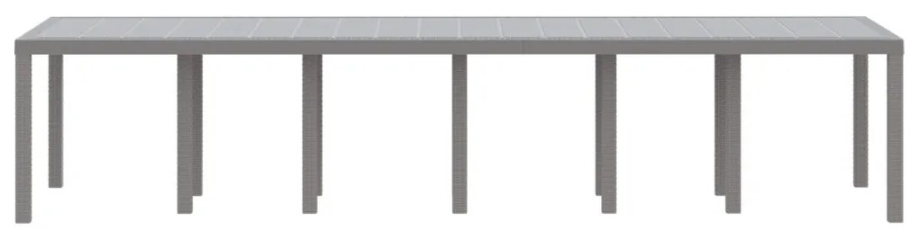 Kerti Asztal Világosszürke 350x100x73 cm Poly Rattan