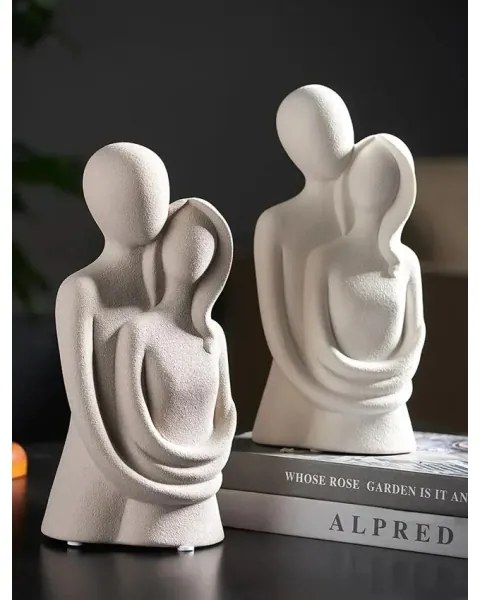 Fehér kerámia asztali dísz, 21x8,5x10 cm