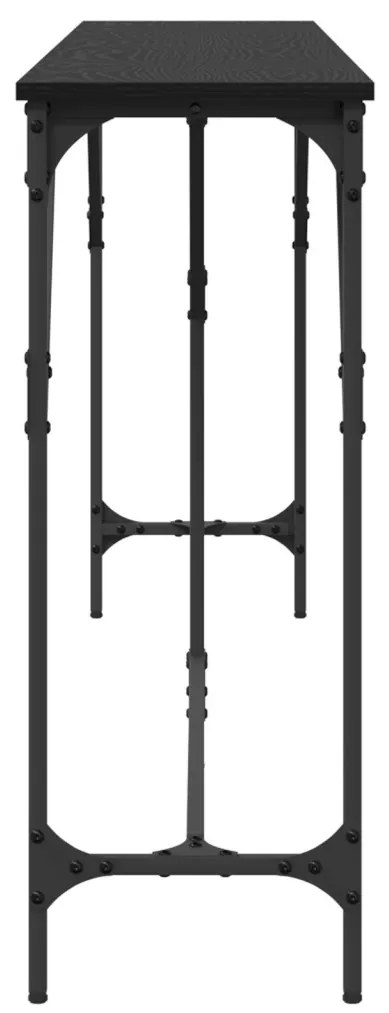 Konzol Asztal Fekete Tölgy 200x29x75 cm Összeszerelt Fa