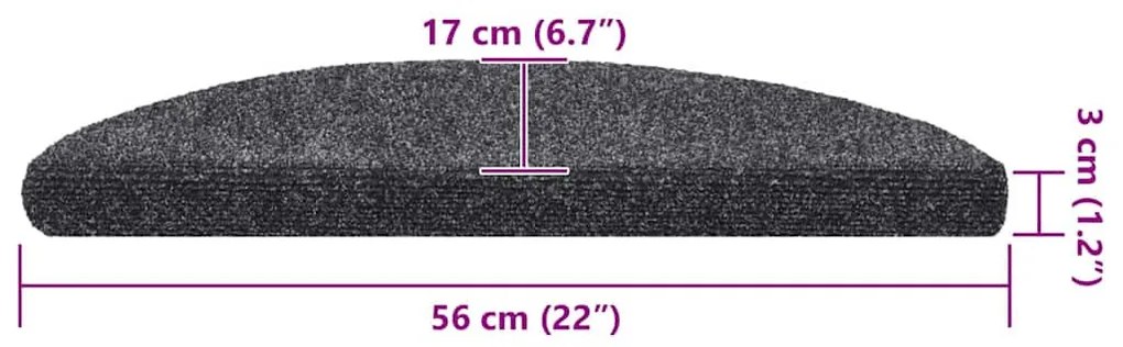 20 db sötétszürke öntapadó lépcsőszőnyeg 56 x 17 x 3 cm