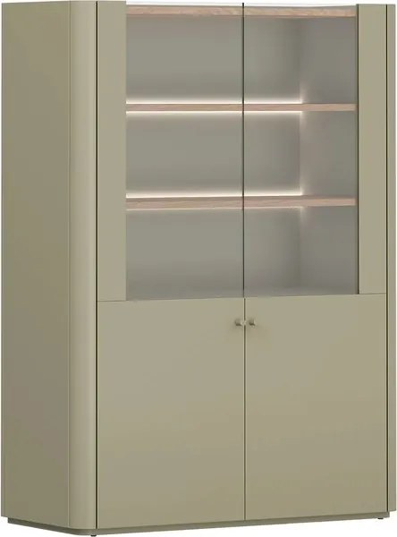 Elivo vitrines szekrény 100 cm kétajtós - eukaliptusz / baltic dune tölgy