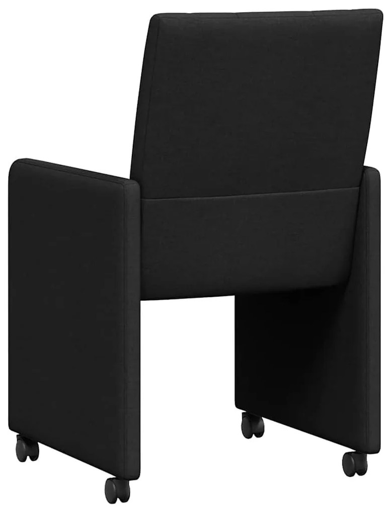 Kerekes Étkező Székek 2 pcs Fekete 58 x 65 x 94 cm szövet