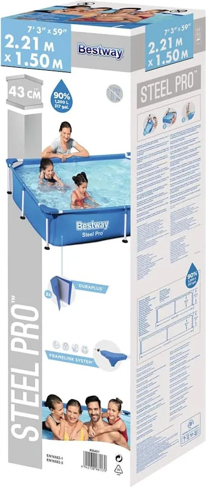 Bestway Steel Pro úszómedence 221 x 150 x 43 cm