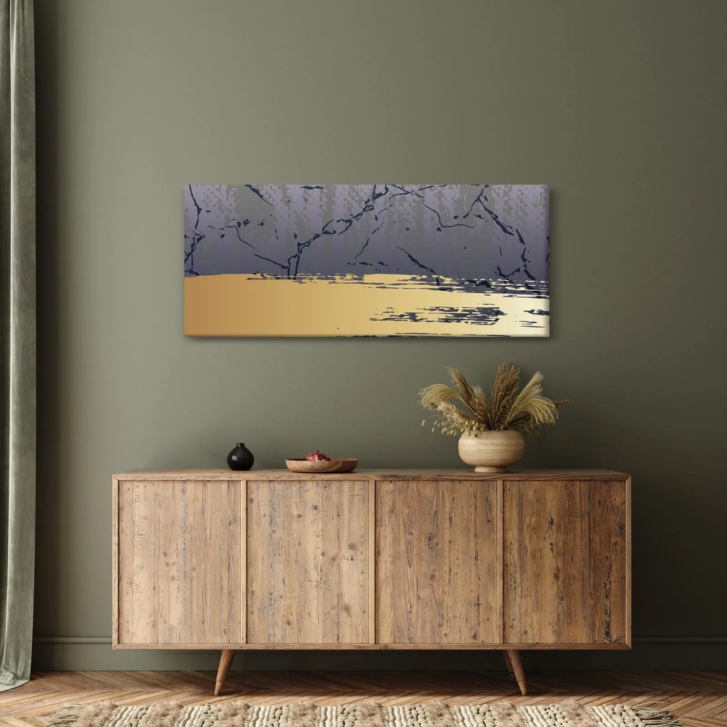Kép - Kék és arany absztrakció N⁰1 (120x50 cm)