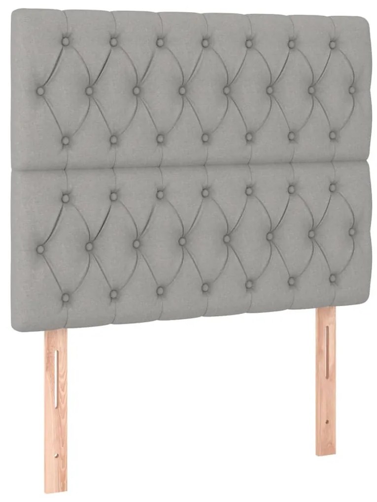 világosszürke szövet LED-es fejtámla 90x7x118/128 cm