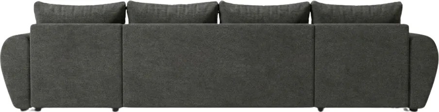 SEVIO U alakú kihúzható ülőgarnitúra, 311x145 cm, sötétszürke + 2 párna INGYEN