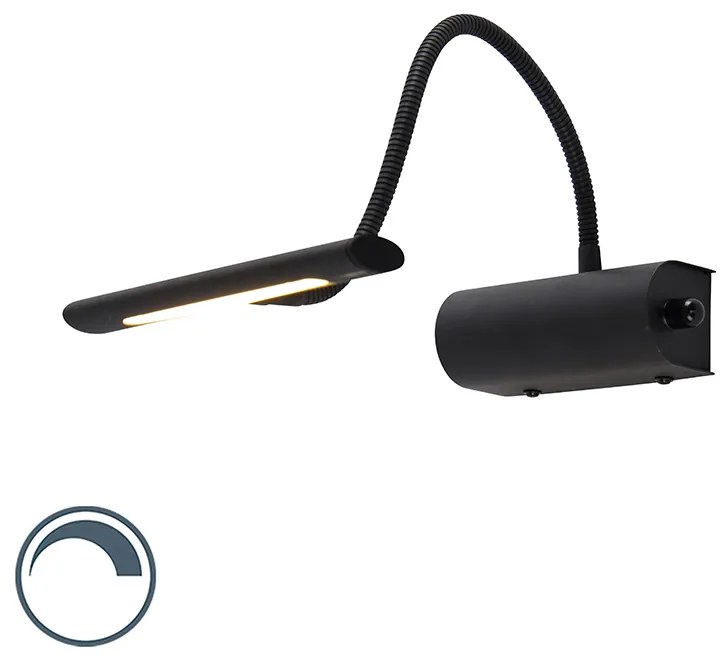 Design fali lámpa fekete 18,5 cm, beépített LED-del és dimmerrel - Tableau