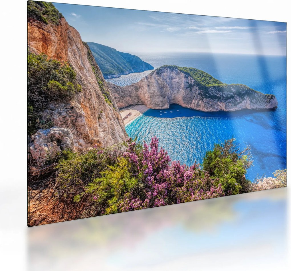 Üveg kép - Navagio strand, Görögország (70x50 cm)